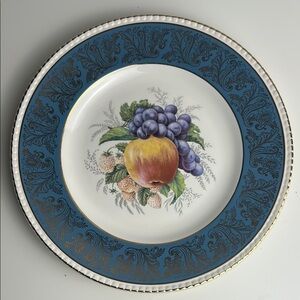 Dinnerware Royal Blue and Gold with Intricate Design Solian Ware Simpsons potter